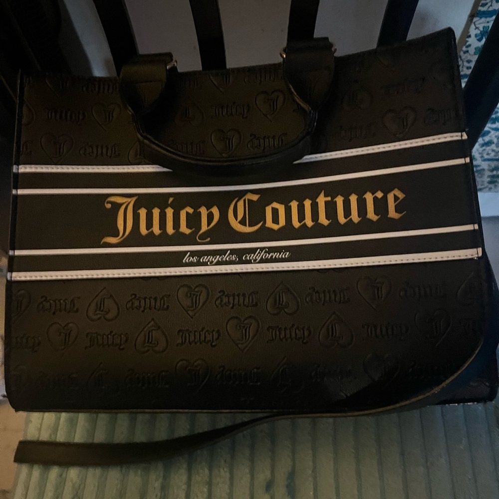 Juicy Couture Black Tote with Gold Logo